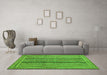 Machine Washable Abstract Green Contemporary Area Rugs in a Living Room,, wshcon1065grn