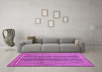 Machine Washable Abstract Purple Contemporary Rug, wshcon1065pur