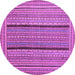 Round Abstract Purple Contemporary Rug, con1065pur