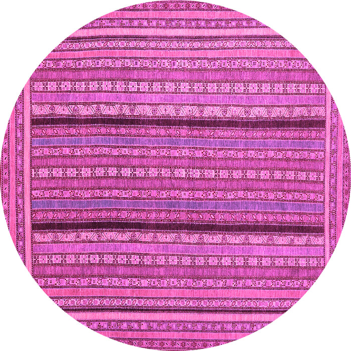 Round Abstract Pink Contemporary Rug, con1065pnk