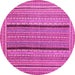 Round Abstract Pink Contemporary Rug, con1065pnk