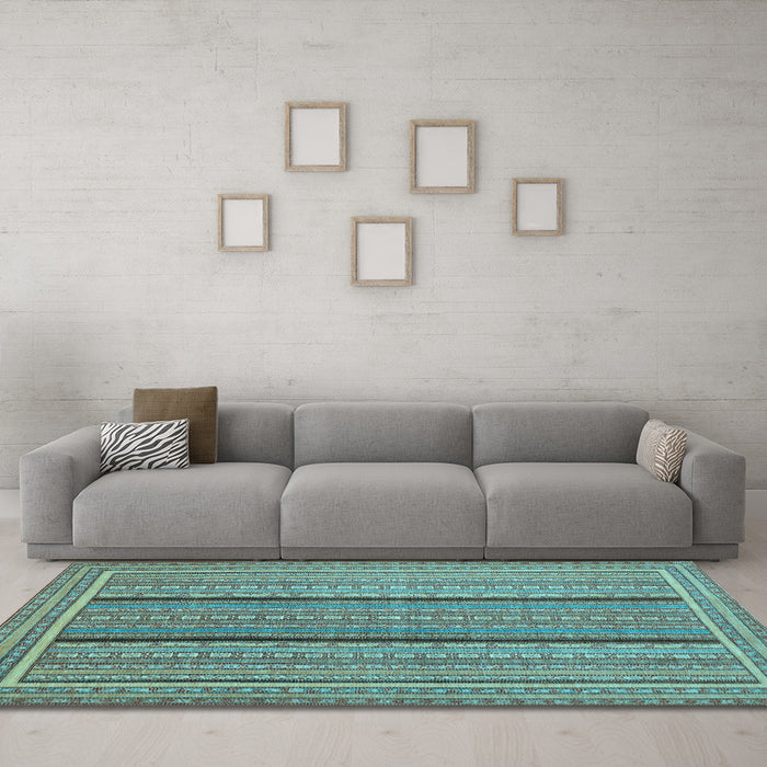 Machine Washable Abstract Light Blue Contemporary Rug in a Living Room, wshcon1065lblu