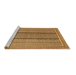 Sideview of Machine Washable Abstract Brown Contemporary Rug, wshcon1065brn
