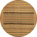 Round Abstract Brown Contemporary Rug, con1065brn