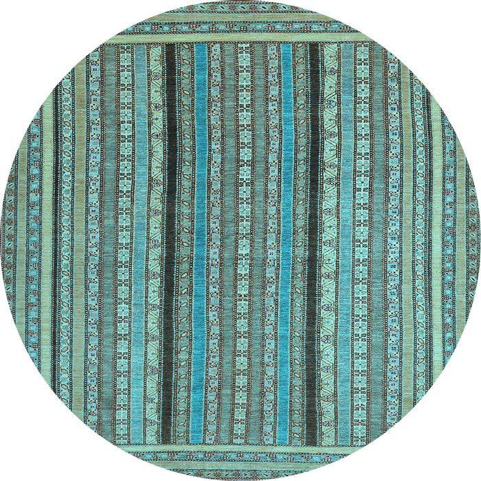 Round Machine Washable Abstract Light Blue Contemporary Rug, wshcon1065lblu