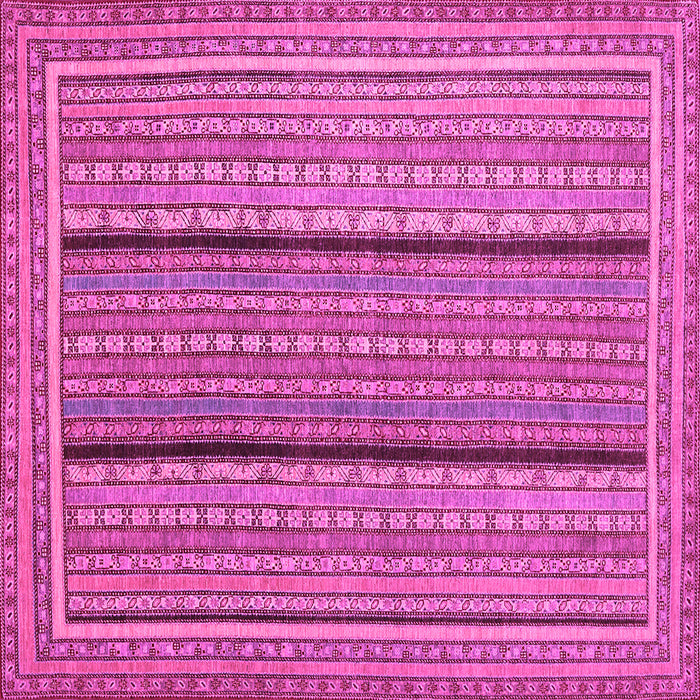 Square Machine Washable Abstract Pink Contemporary Rug, wshcon1065pnk
