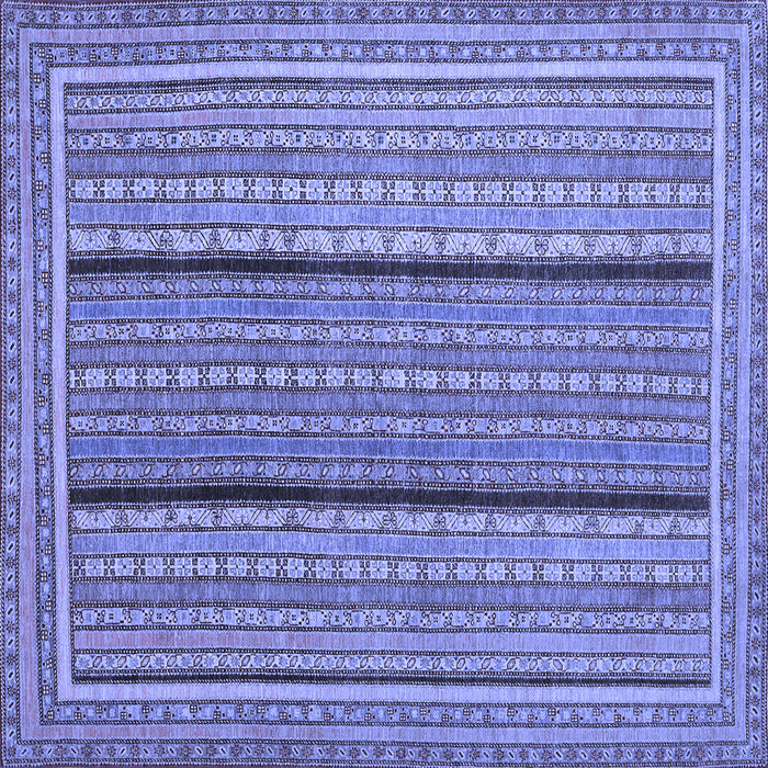 Square Machine Washable Abstract Blue Contemporary Rug, wshcon1065blu