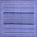 Square Machine Washable Abstract Blue Contemporary Rug, wshcon1065blu