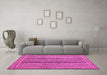 Machine Washable Abstract Pink Contemporary Rug in a Living Room, wshcon1065pnk