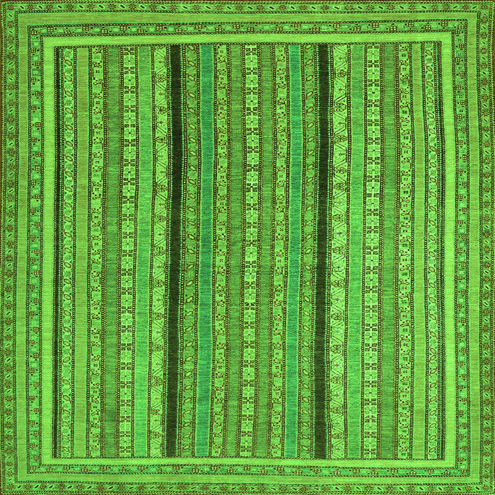 Serging Thickness of Abstract Green Contemporary Rug, con1065grn