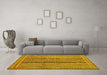 Machine Washable Abstract Yellow Contemporary Rug in a Living Room, wshcon1065yw