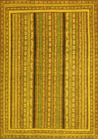 Abstract Yellow Contemporary Rug, con1065yw