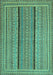 Machine Washable Abstract Turquoise Contemporary Area Rugs, wshcon1065turq