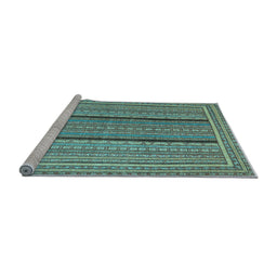 Sideview of Machine Washable Abstract Light Blue Contemporary Rug, wshcon1065lblu