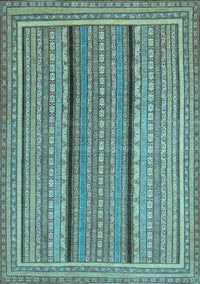 Abstract Light Blue Contemporary Rug, con1065lblu