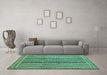 Machine Washable Abstract Turquoise Contemporary Area Rugs in a Living Room,, wshcon1065turq