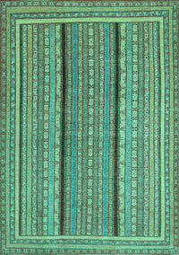 Abstract Turquoise Contemporary Rug, con1065turq