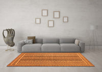 Machine Washable Abstract Orange Contemporary Rug, wshcon1065org