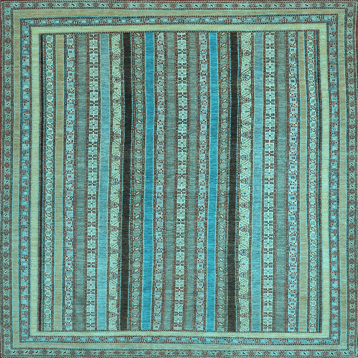 Square Abstract Light Blue Contemporary Rug, con1065lblu