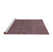 Serging Thickness of Machine Washable Contemporary Tulip Pink Rug, wshcon1066