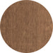 Round Abstract Brown Contemporary Rug, con1066brn