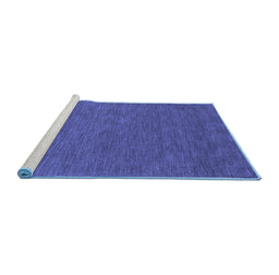 Sideview of Machine Washable Abstract Blue Contemporary Rug, wshcon1066blu