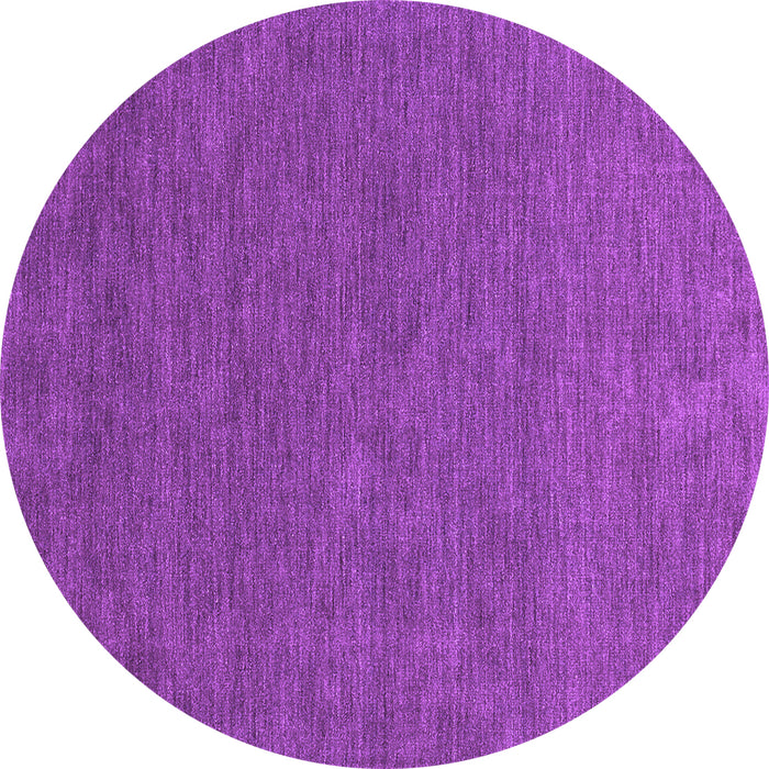 Round Abstract Purple Contemporary Rug, con1066pur