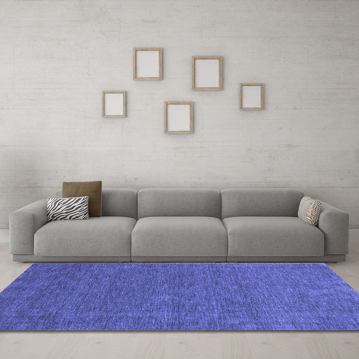 Machine Washable Abstract Blue Contemporary Rug in a Living Room, wshcon1066blu