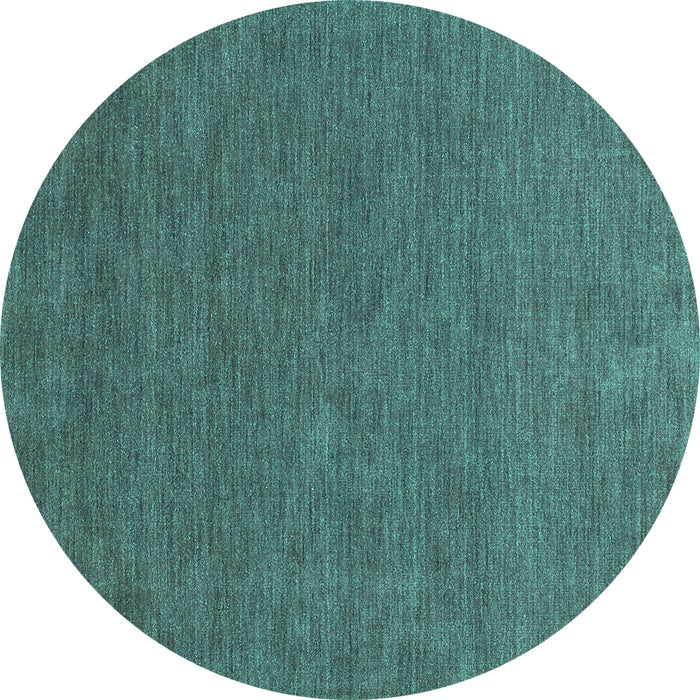 Round Abstract Turquoise Contemporary Rug, con1066turq