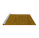 Sideview of Machine Washable Abstract Yellow Contemporary Rug, wshcon1066yw