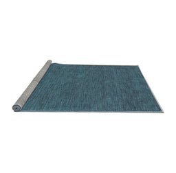 Sideview of Machine Washable Abstract Light Blue Contemporary Rug, wshcon1066lblu