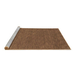 Sideview of Machine Washable Abstract Brown Contemporary Rug, wshcon1066brn