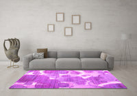 Machine Washable Abstract Pink Contemporary Rug, wshcon1067pnk