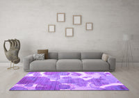 Machine Washable Abstract Purple Contemporary Rug, wshcon1067pur