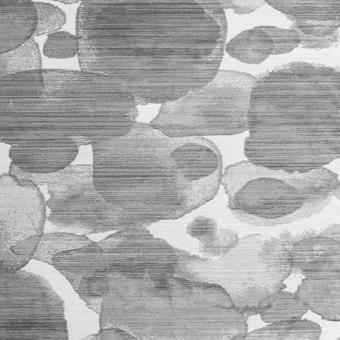 Round Machine Washable Abstract Gray Contemporary Rug, wshcon1067gry