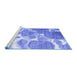 Sideview of Machine Washable Abstract Blue Contemporary Rug, wshcon1067blu