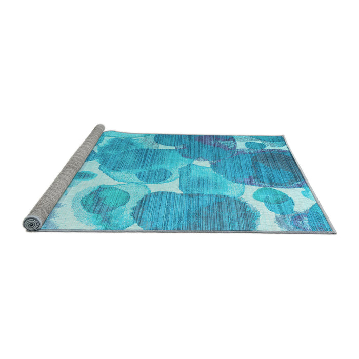 Sideview of Machine Washable Abstract Light Blue Contemporary Rug, wshcon1067lblu
