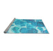 Sideview of Machine Washable Abstract Light Blue Contemporary Rug, wshcon1067lblu