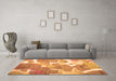 Machine Washable Abstract Orange Contemporary Area Rugs in a Living Room, wshcon1067org