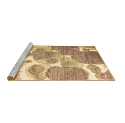 Sideview of Machine Washable Abstract Brown Contemporary Rug, wshcon1067brn