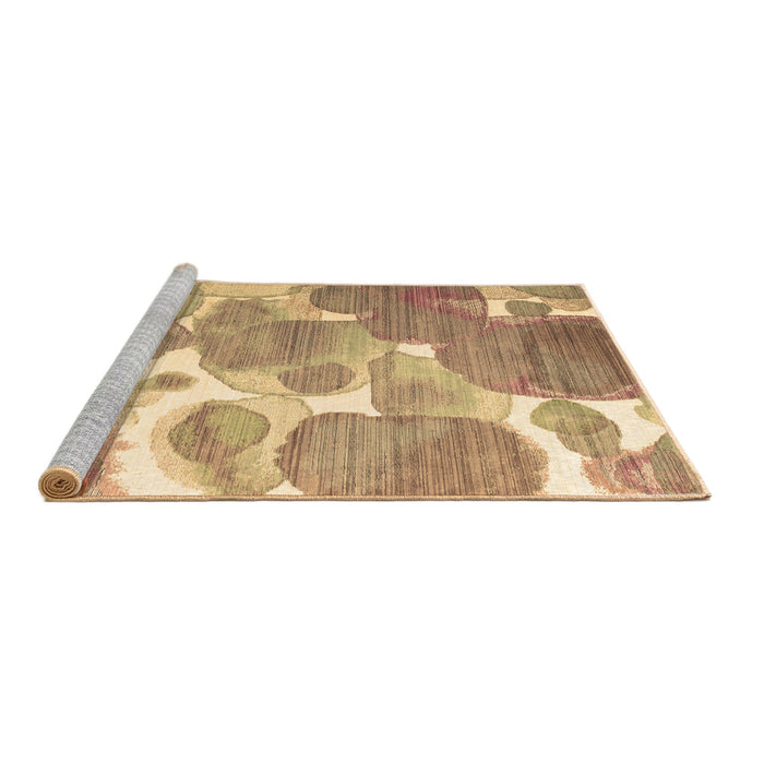 Sideview of Machine Washable Abstract Brown Contemporary Rug, wshcon1067brn