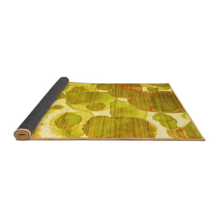 Sideview of Abstract Yellow Contemporary Rug, con1067yw
