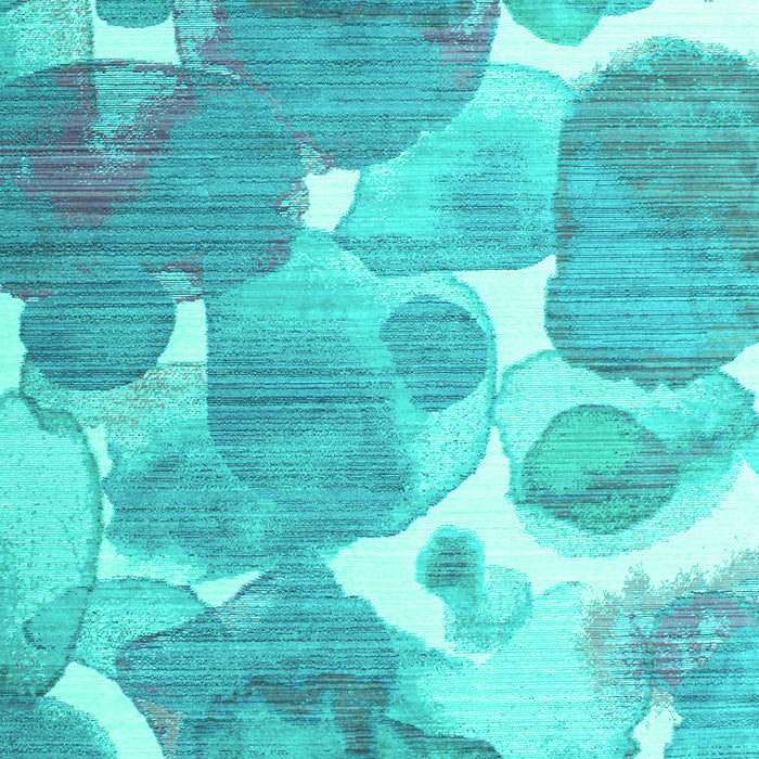 Machine Washable Abstract Turquoise Contemporary Area Rugs, wshcon1067turq