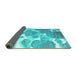 Sideview of Abstract Turquoise Contemporary Rug, con1067turq