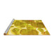 Sideview of Machine Washable Abstract Yellow Contemporary Rug, wshcon1067yw