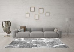Machine Washable Abstract Gray Contemporary Rug in a Living Room,, wshcon1067gry