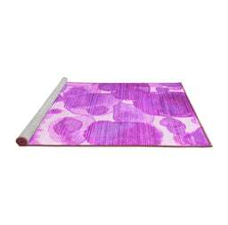 Sideview of Machine Washable Abstract Pink Contemporary Rug, wshcon1067pnk