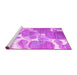 Sideview of Machine Washable Abstract Pink Contemporary Rug, wshcon1067pnk