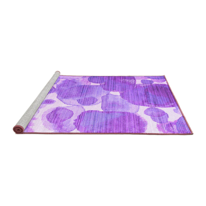 Sideview of Machine Washable Abstract Purple Contemporary Area Rugs, wshcon1067pur