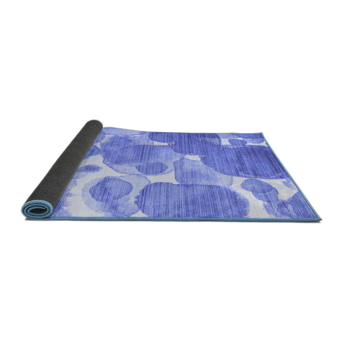 Sideview of Abstract Blue Contemporary Rug, con1067blu